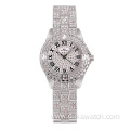 BS Women's Luxury Full Rhinestone Stainless Steel Quartz Watch Charm Fine Jewelry Gift Watches Ladies Analog Clock FA08040